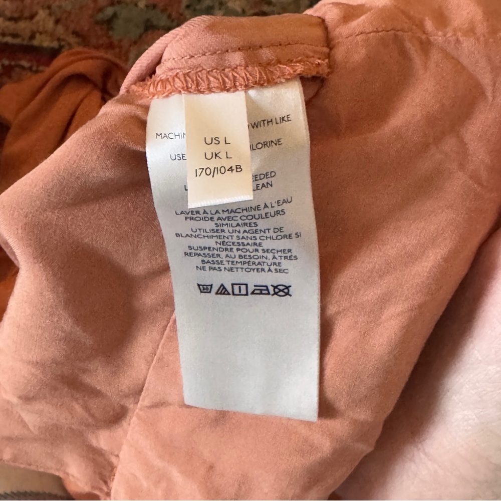 Free People Orange Long-Sleeve Ruched Waist Top - Picture 6 of 10
